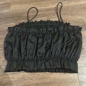 Black blouse crop top